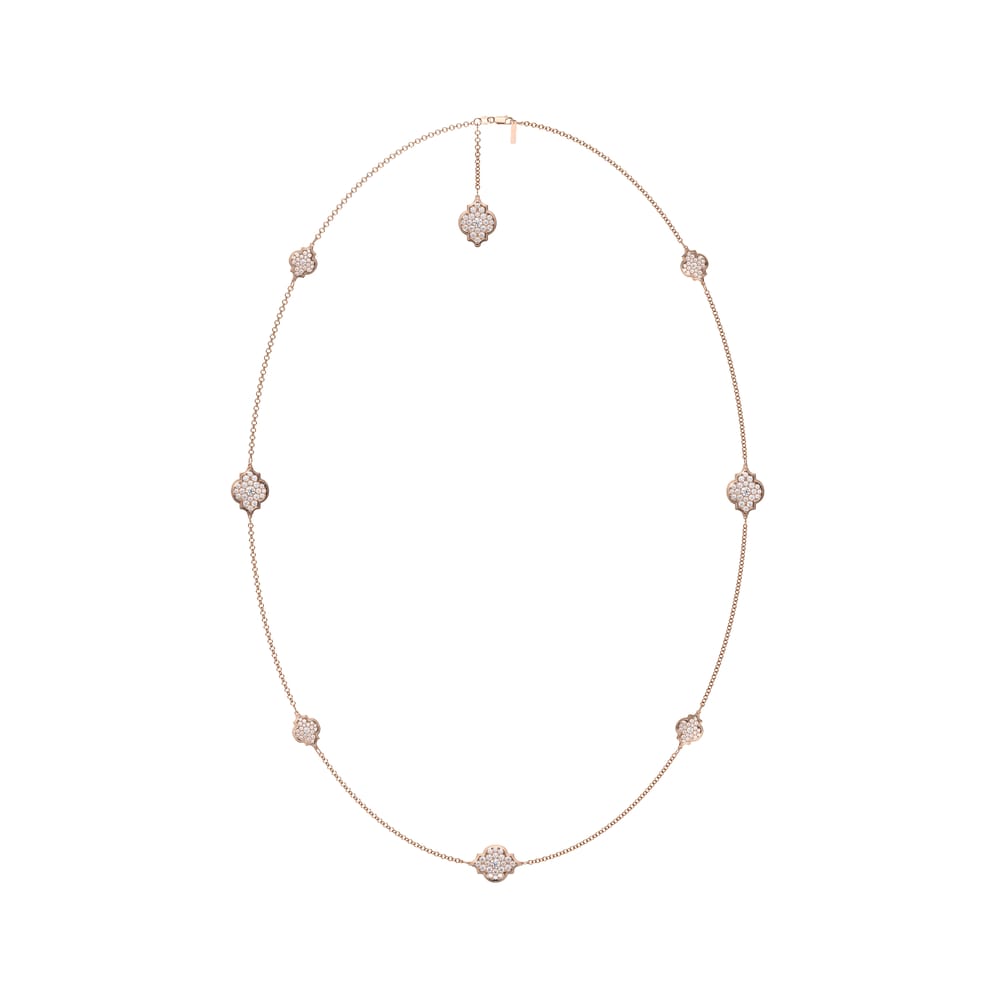 18 KT rose gold Amina Full Pavé 6.27 CT lab-grown diamonds necklace