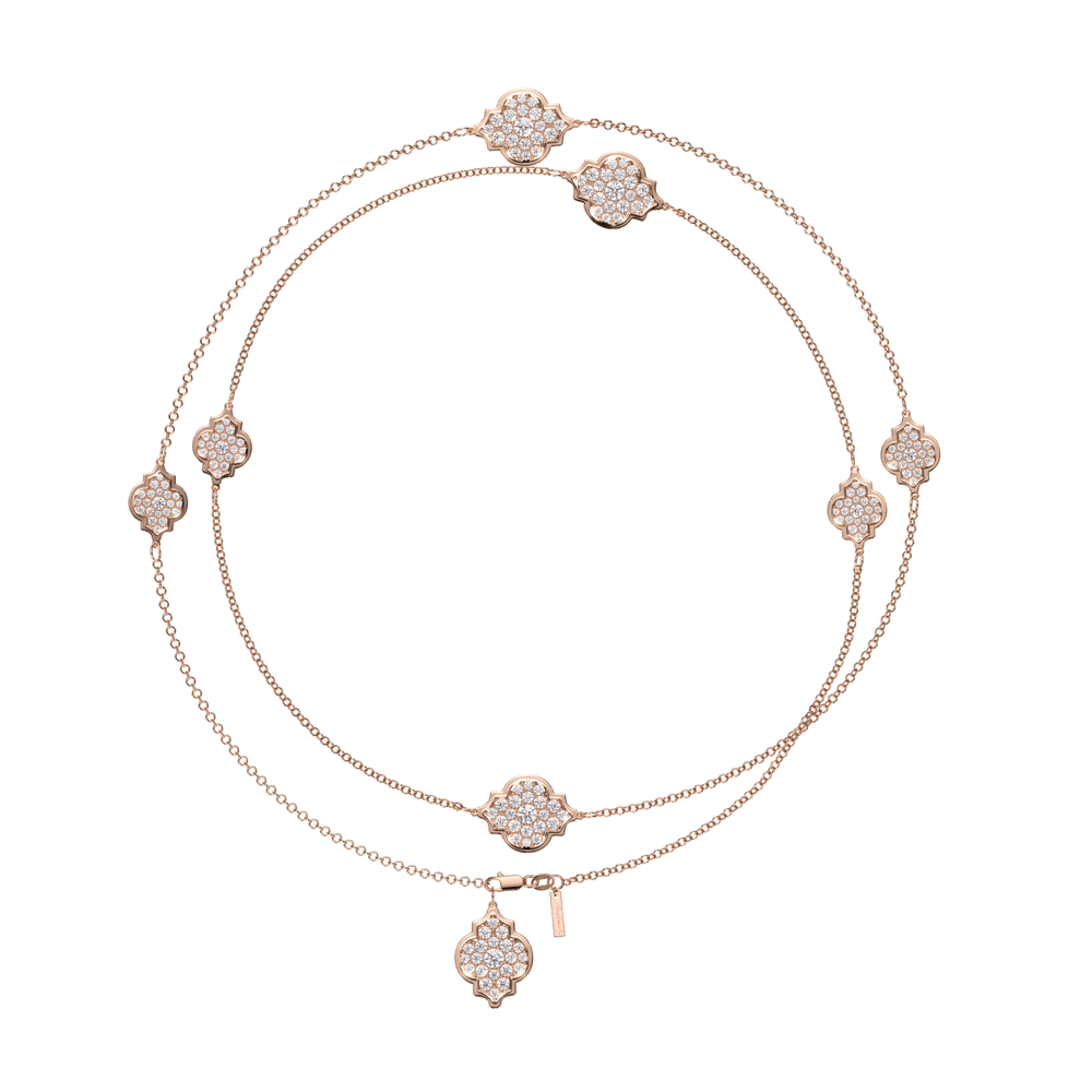 18 KT rose gold Amina Full Pavé 6.27 CT lab-grown diamonds necklace