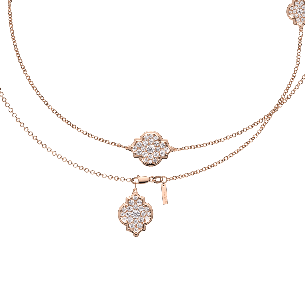 18 KT rose gold Amina Full Pavé 6.27 CT lab-grown diamonds necklace