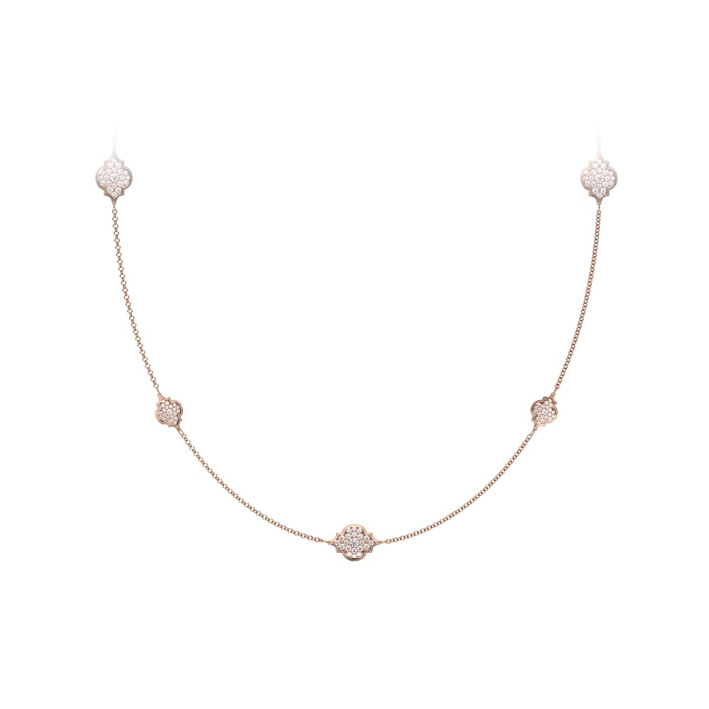 18 KT rose gold Amina Full Pavé 6.27 CT lab-grown diamonds necklace