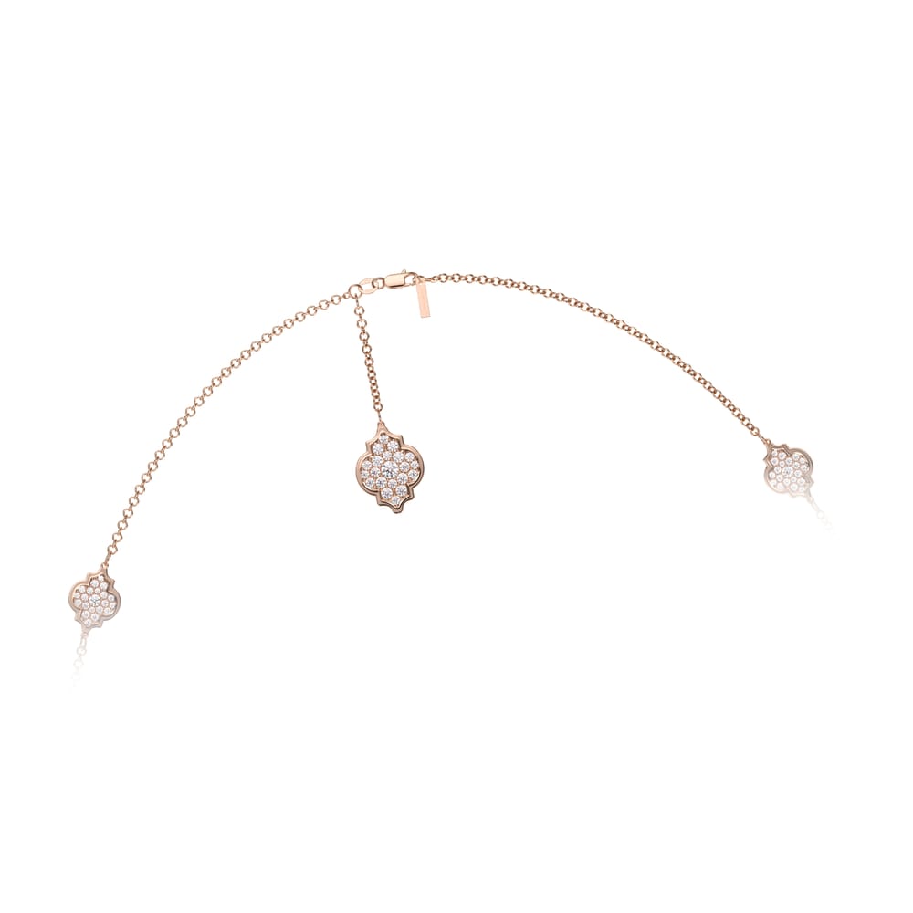 18 KT rose gold Amina Full Pavé 6.27 CT lab-grown diamonds necklace