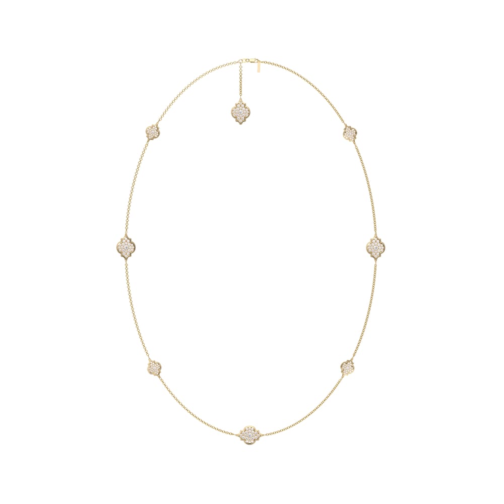 18 KT yellow gold Amina Full Pavé 6.27 CT lab-grown diamonds necklace