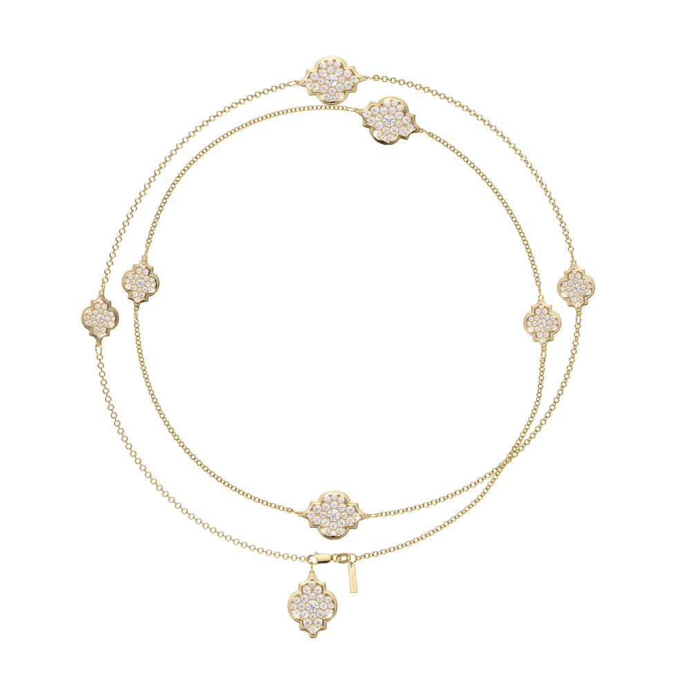 18 KT yellow gold Amina Full Pavé 6.27 CT lab-grown diamonds necklace