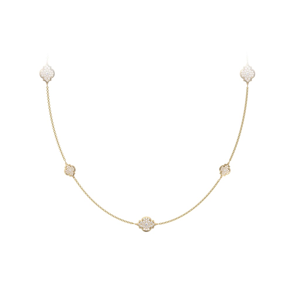 18 KT yellow gold Amina Full Pavé 6.27 CT lab-grown diamonds necklace
