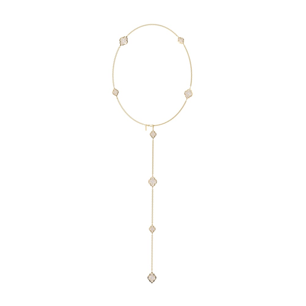 18 KT yellow gold Amina Full Pavé 6.27 CT lab-grown diamonds necklace