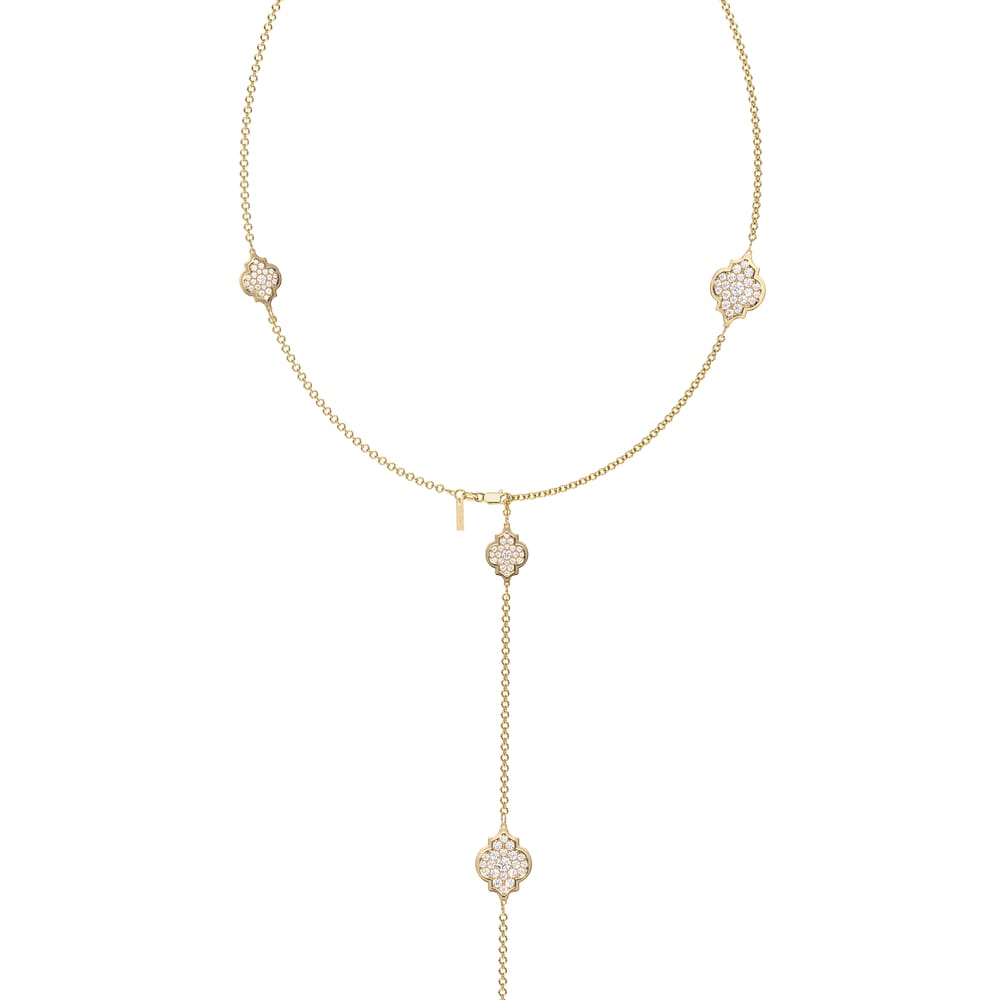 18 KT yellow gold Amina Full Pavé 6.27 CT lab-grown diamonds necklace