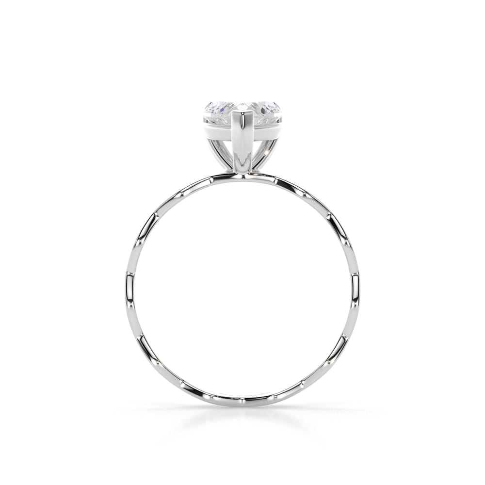 14 KT White Gold Infinity Engagement Ring Heart Cut 1.02 CT DVS1 LGD