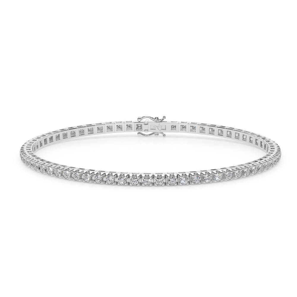 Bratara Tennis, cu diamante de laborator 3.05 CT, din aur alb 18 KT