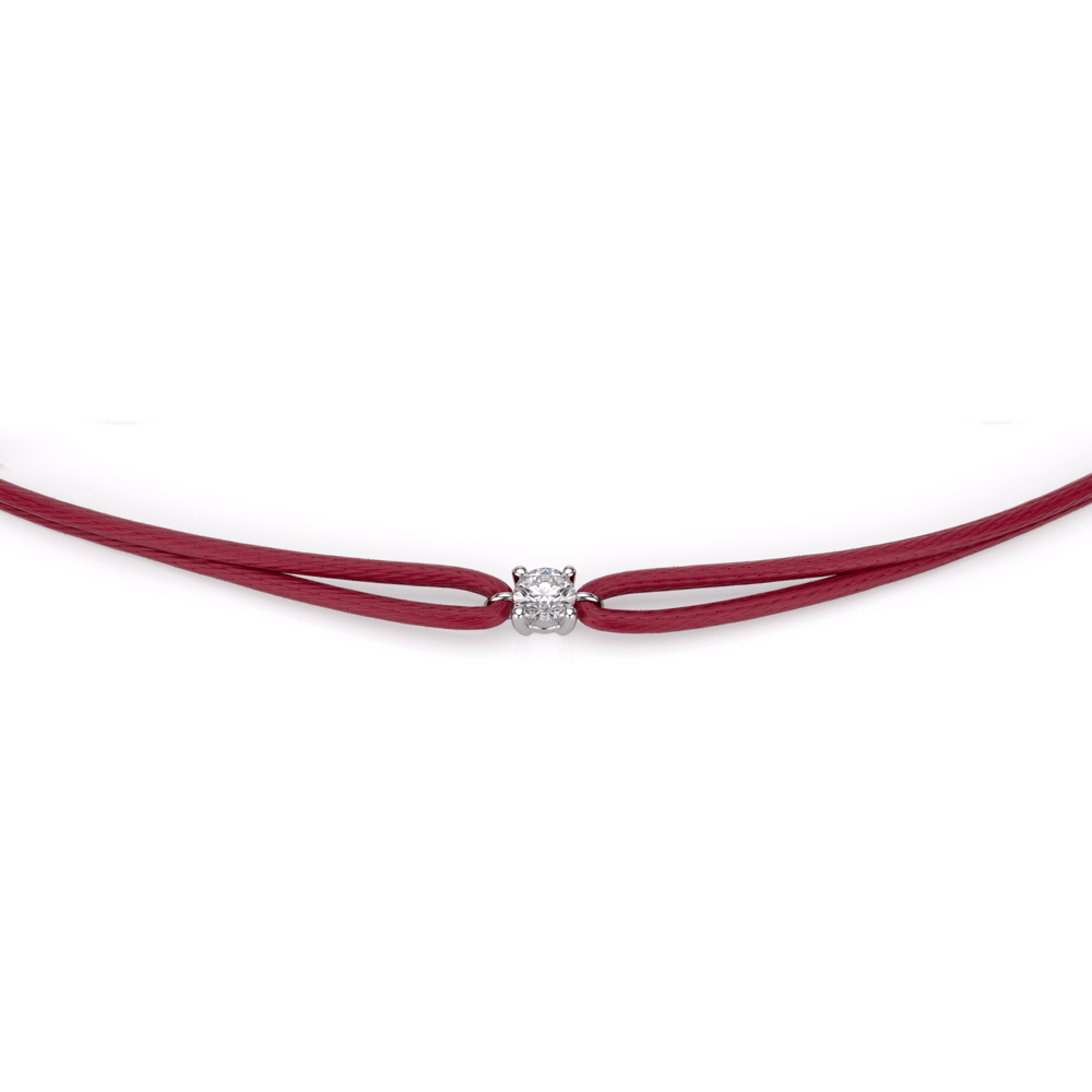 18 KT white gold 0.50 CT lab-grown diamond bracelet on string