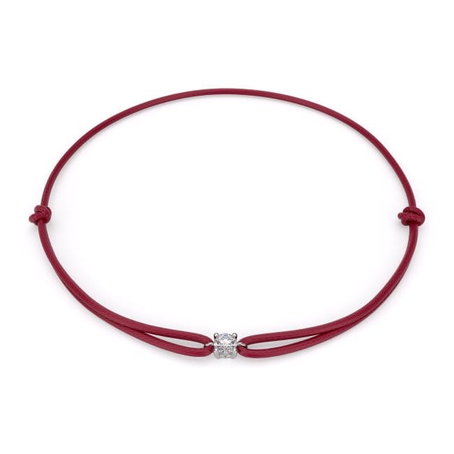 18 KT white gold 0.50 CT lab-grown diamond bracelet on string