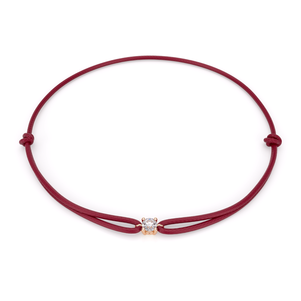 18 KT rose gold 0.50 CT lab-grown diamond bracelet on string