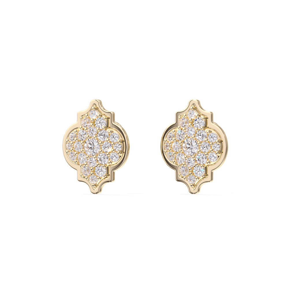 18 KT yellow gold Alaya M Diamonds earrings, with 0.75 CT lab-grown diamonds