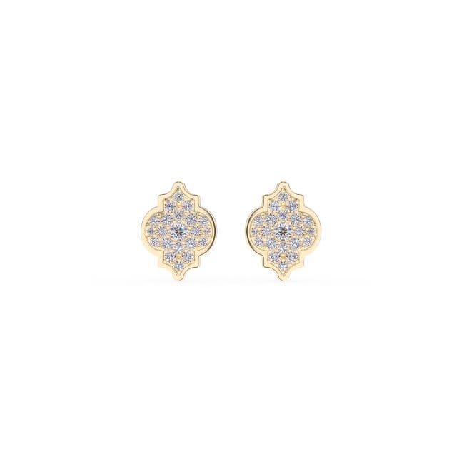 18 KT yellow gold Alaya M Diamonds earrings, with 0.75 CT lab-grown diamonds