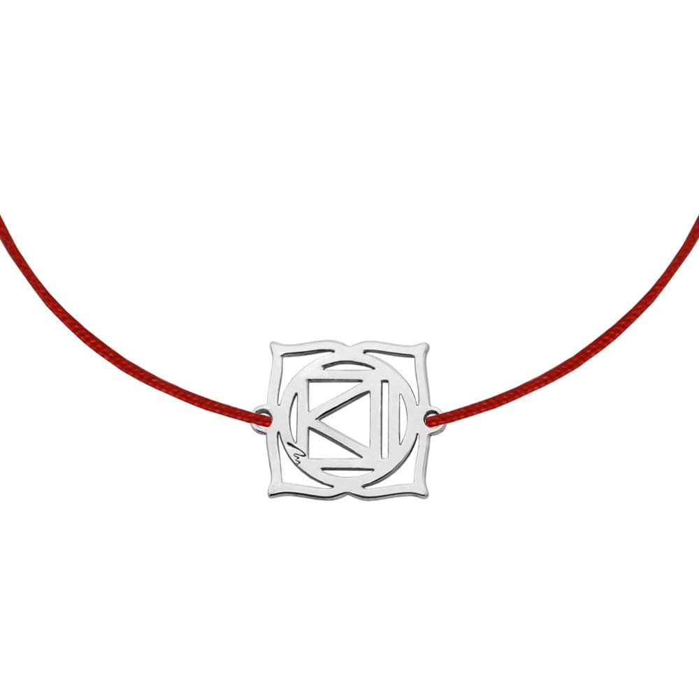 Karat Roots 14 KT white gold Muladhara Root Chakra bracelet on string - Malvensky