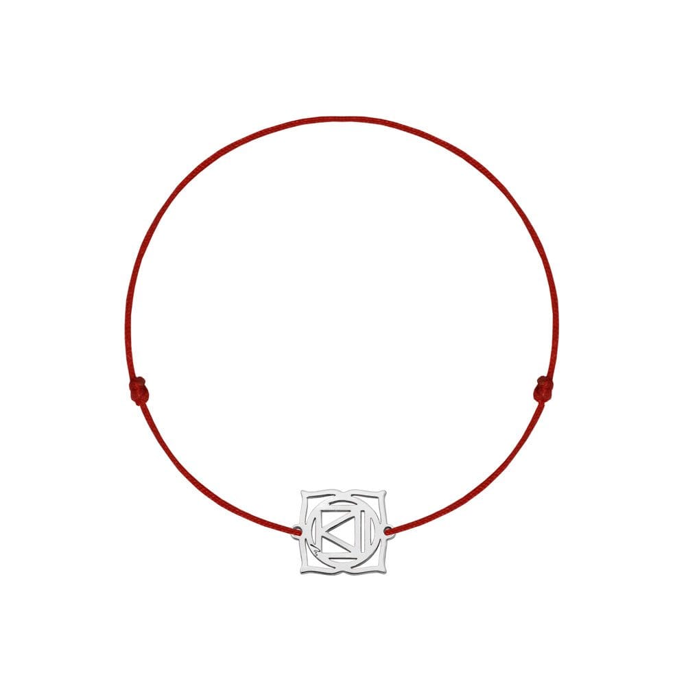 Karat Roots 14 KT white gold Muladhara Root Chakra bracelet on string - Malvensky