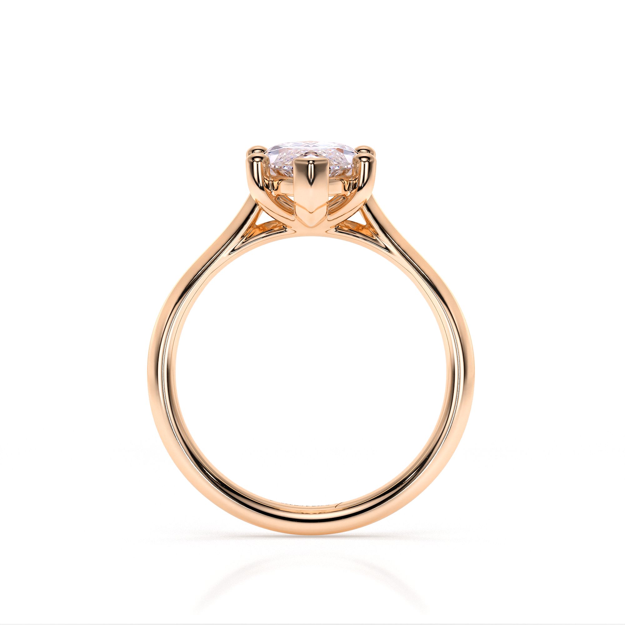 Inel de Logodna Classic Aur Roz 18 KT Marquise Cut LGD 2.00 CT - Malvensky
