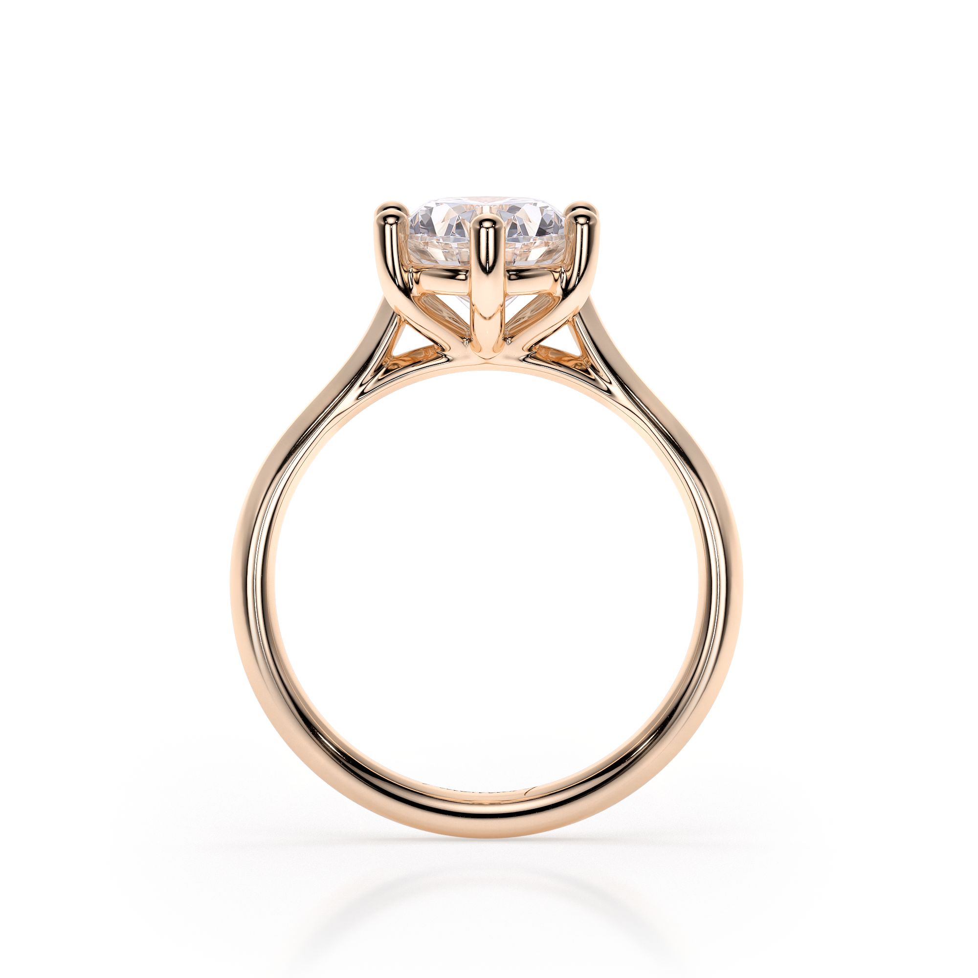 Inel de Logodna Classic Aur Roz 18 KT Oval Cut LGD 2.00 CT - Malvensky
