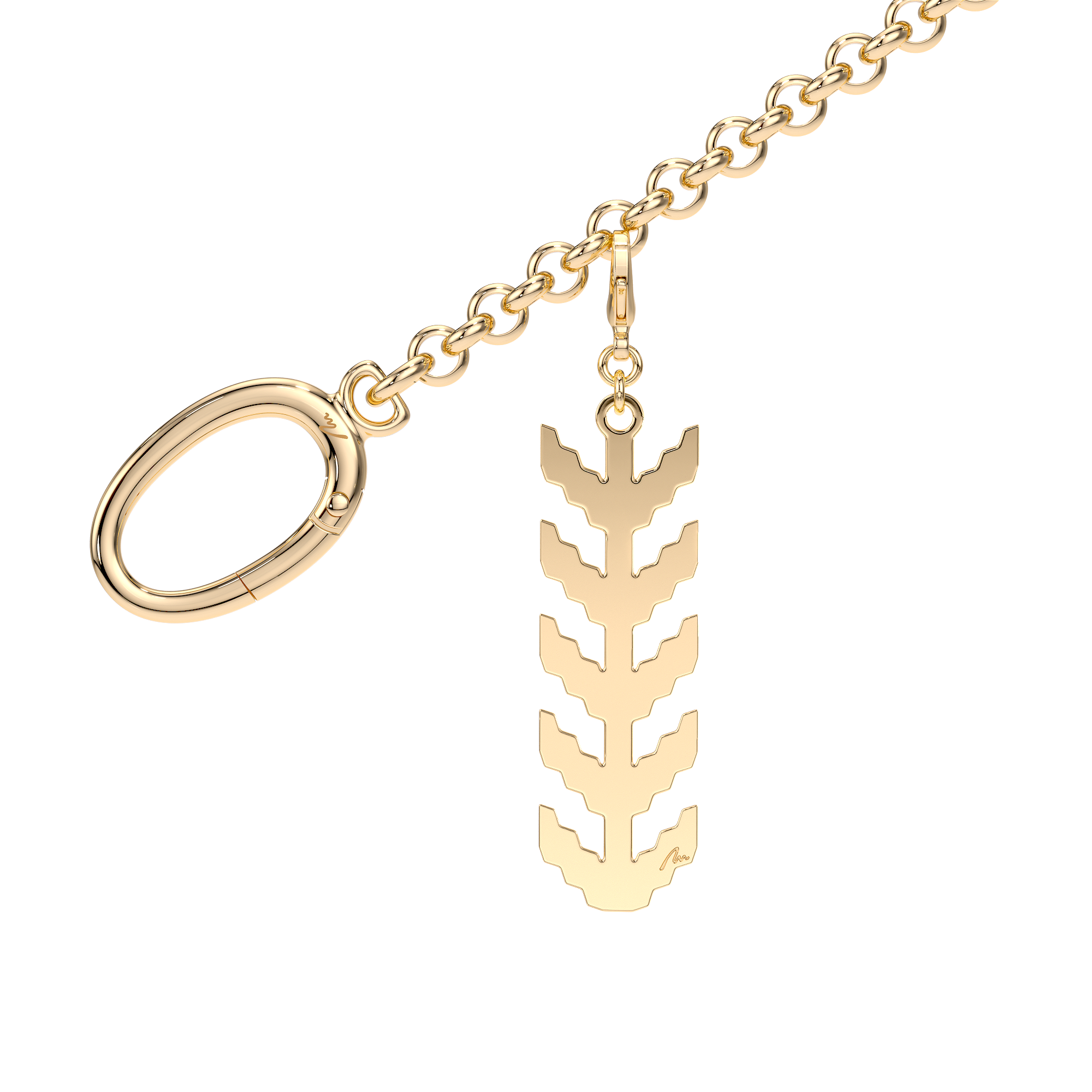 Charm pentru geanta Spic Traditional, din alama placata cu aur galben
