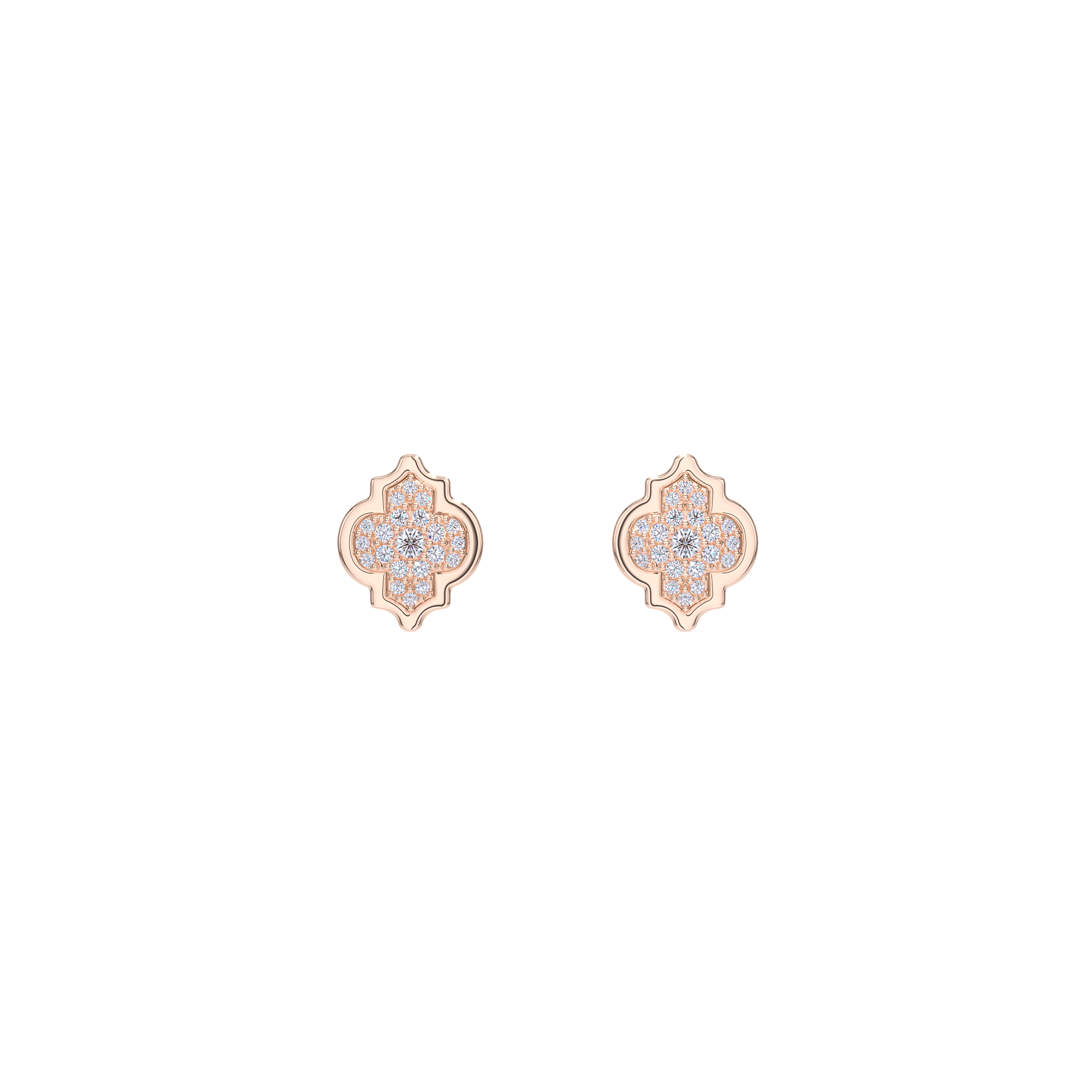 Cercei Alaya S Diamonds, din aur roz 18 KT, cu diamante de laborator 0.24 CT