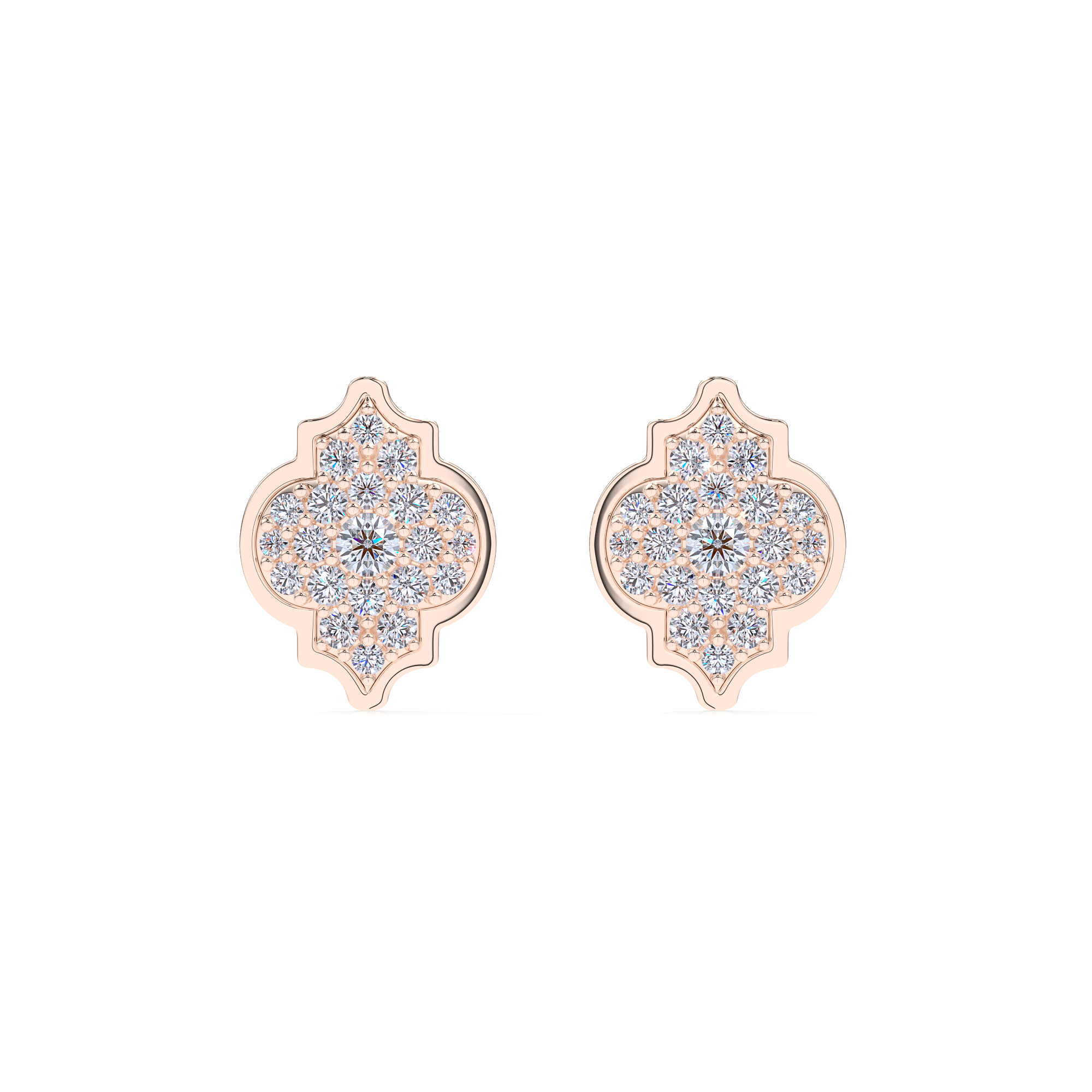 Cercei Alaya L Diamonds, din aur roz 18 KT, cu diamante de laborator 2.36 CT
