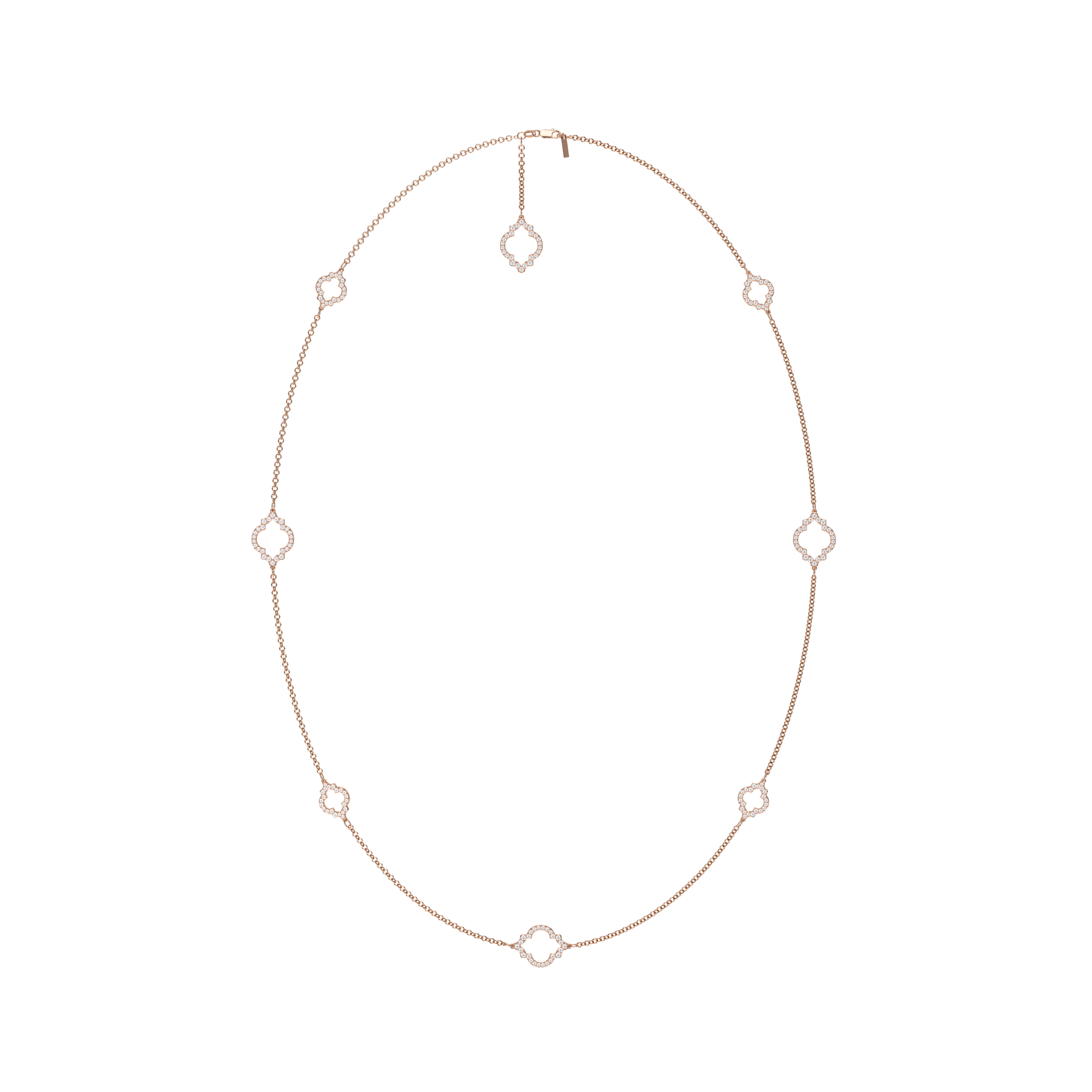 Lantisor Amina Diamonds, din aur roz 18 KT, cu diamante de laborator 6.38 CT