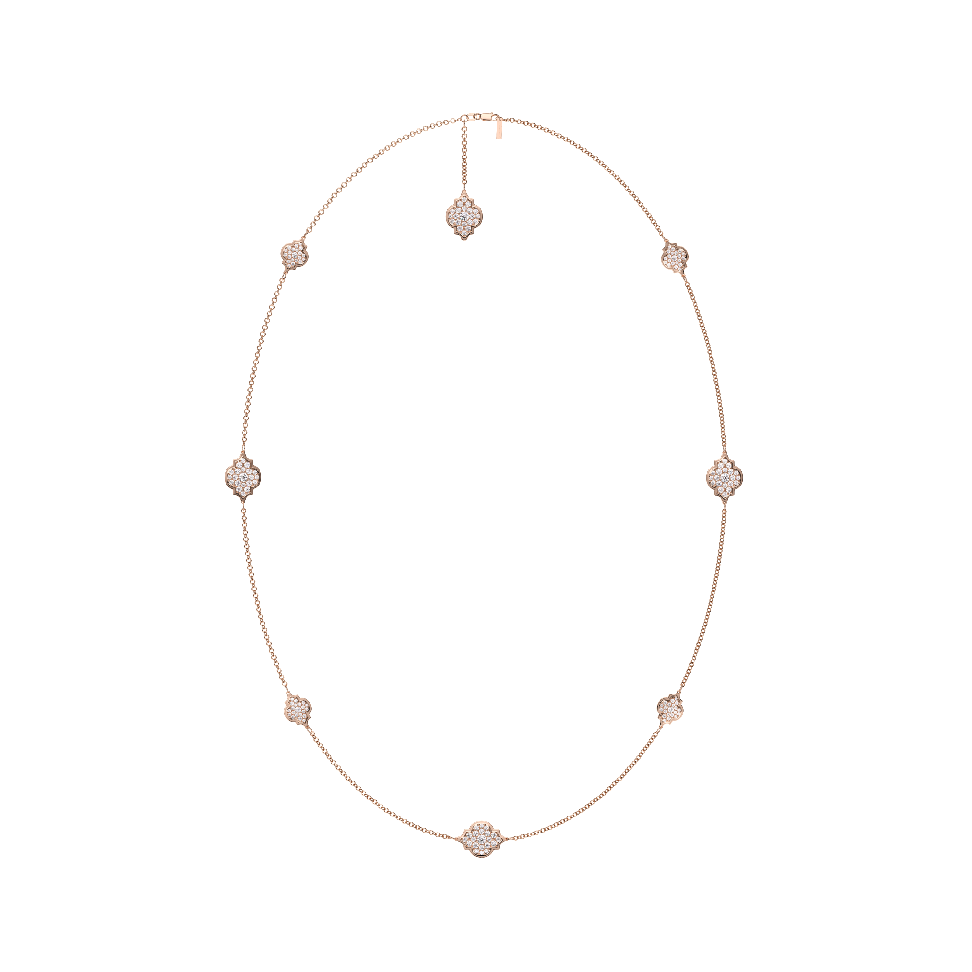 Lantisor Amina Full Pavé, din aur roz 18 KT, cu diamante de laborator 6.27 CT