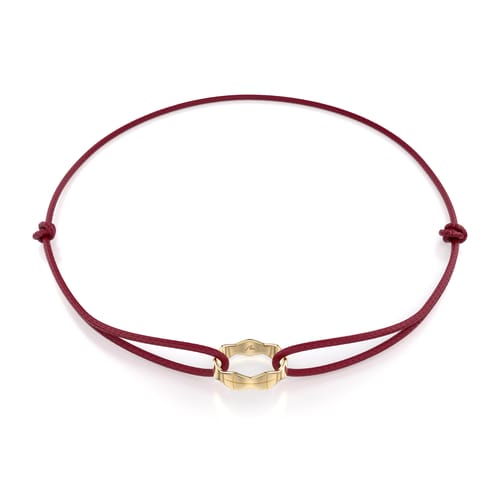 14 KT yellow gold Single Infinity bracelet on string