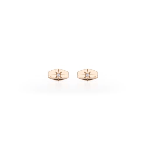 14 k white diamonds Infinity earrings in rose gold