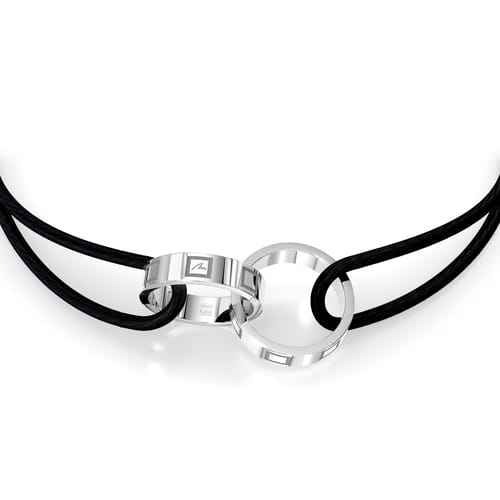 14 k white gold Twin King bracelet on string