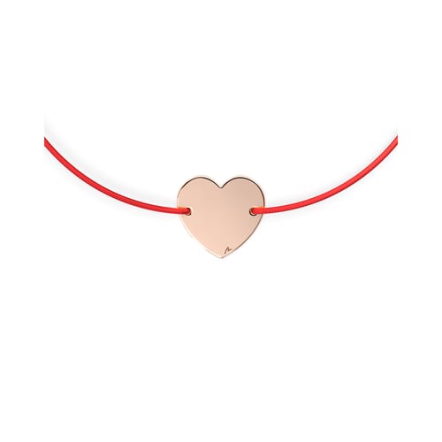 14 k rose gold Inima Copiilor M bracelet on string