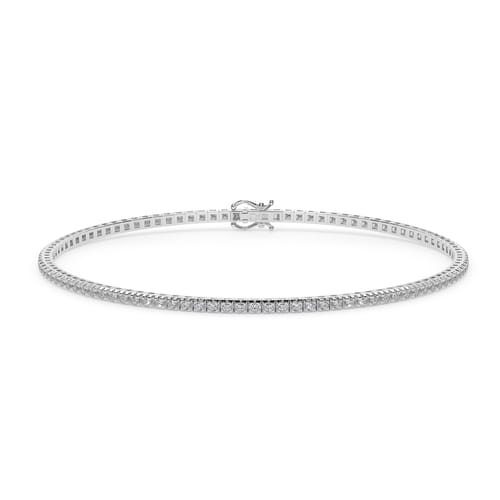 18 k white gold Tennis Bracelet, with 0.80 CT lab grown diamonds