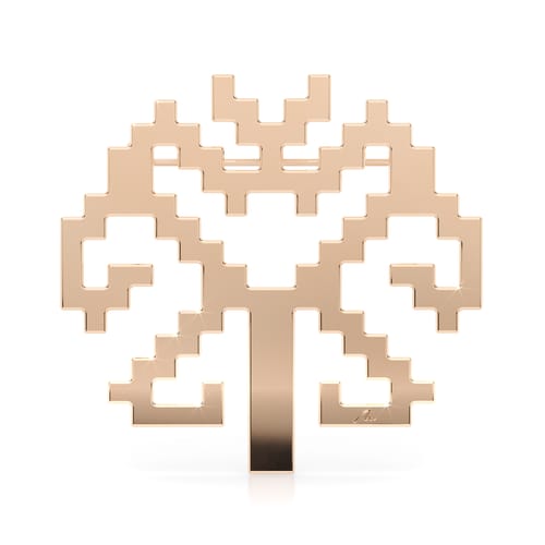 Rose gold platted brass traditional Life Tree brooch