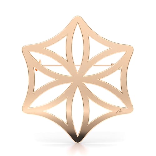 Rose gold platted brass traditional rosette brooch