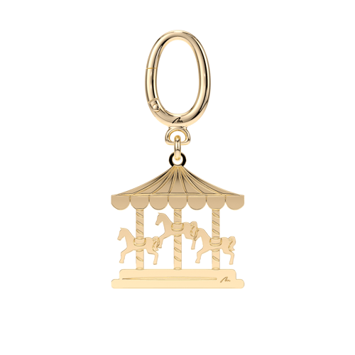 Breloc Carusel, din alama placata cu aur galben