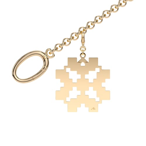 Charm pentru geanta Trifoi Traditional, din alama placata cu aur galben