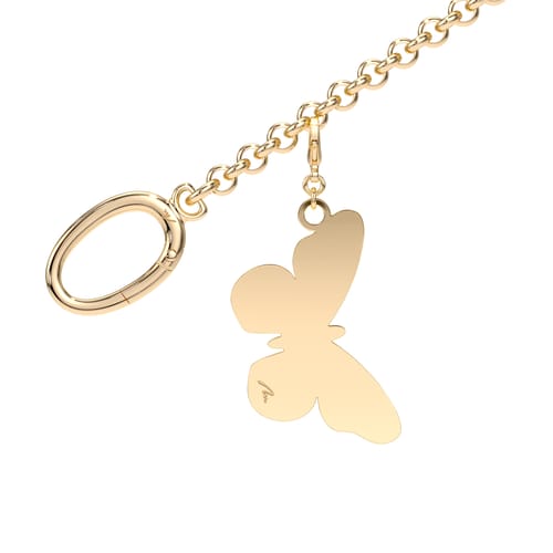 Charm pentru geanta Fluturas, din alama placata cu aur galben