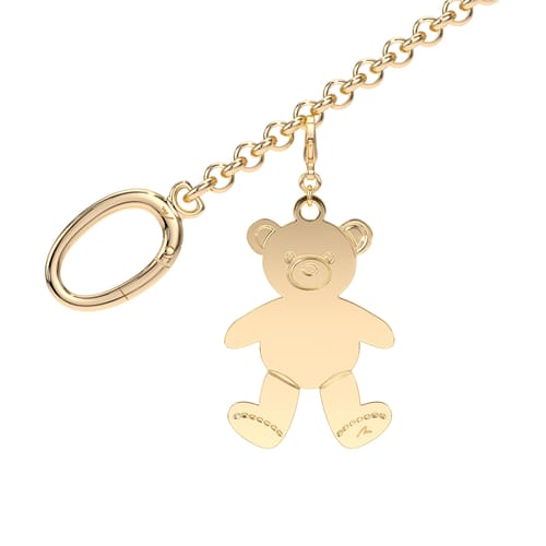 Charm pentru geanta Ursulet, din alama placata cu aur galben