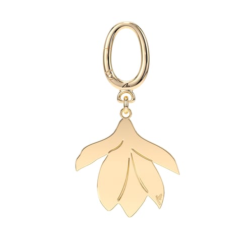 Breloc Magnolia, din alama placata cu aur galben