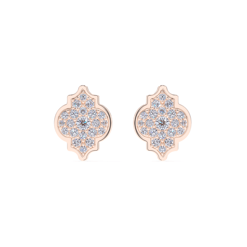 Cercei Alaya L Diamonds, din aur roz 18 KT, cu diamante de laborator 2.36 CT