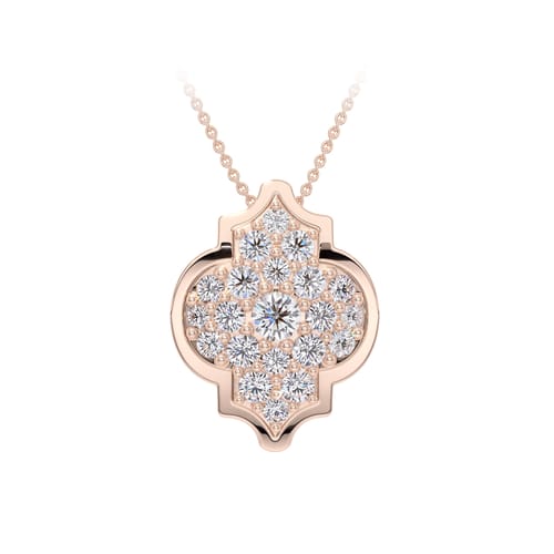 Lantisor Alaya M Diamonds, din aur roz 18 KT, cu diamante de laborator 2.10 CT