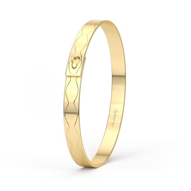 Bratara fixa din aur galben 14 KT, Graphic Infinity