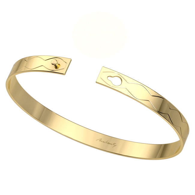 Bratara fixa din aur galben 14 KT, Graphic Infinity