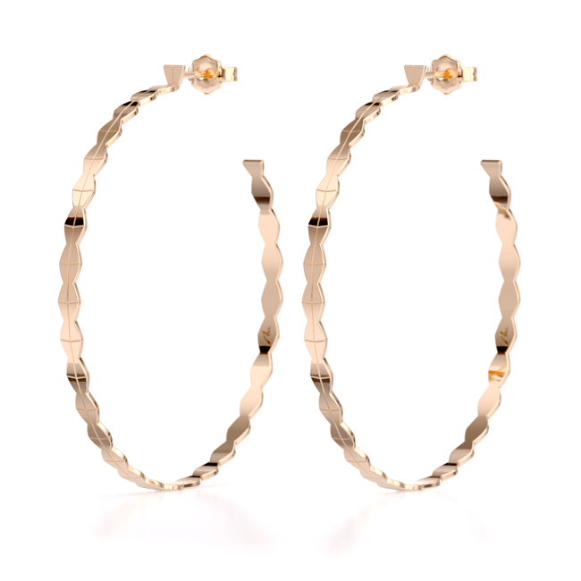 Cercei creole Infinity L, din aur roz 14 KT