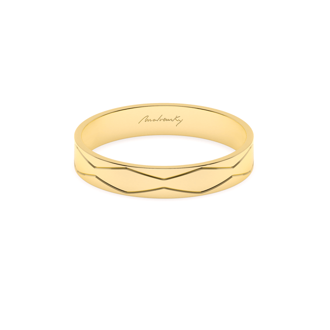 Verigheta aur galben 14 KT, medie, model Infinity Graphic