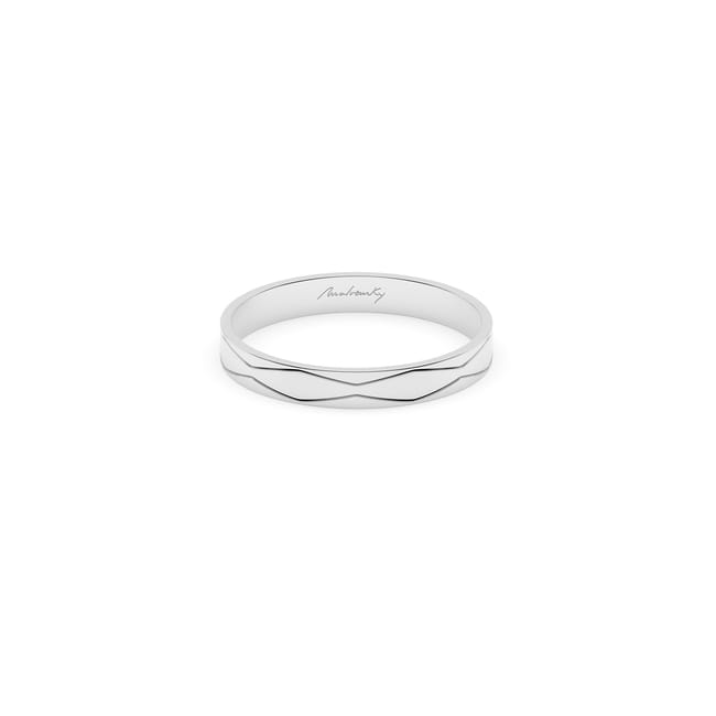 Verigheta aur alb 14 KT, subtire, model Infinity Graphic