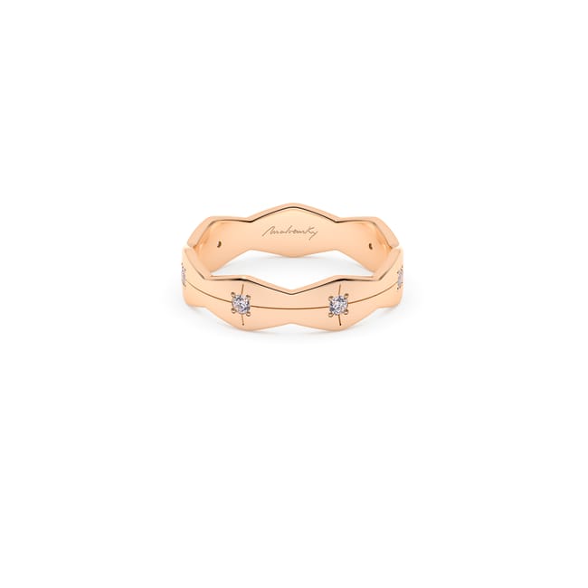 Verigheta aur roz 14 KT cu diamante, lata, Infinity