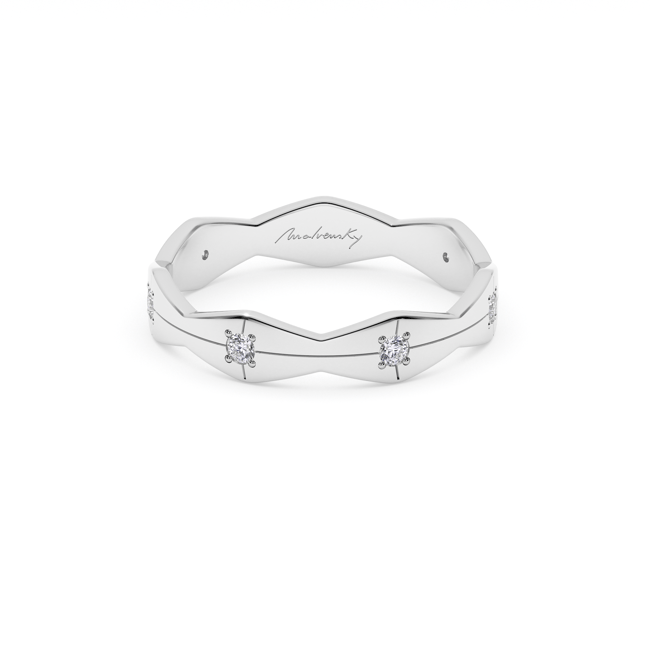 Verigheta aur alb 14 KT cu diamante, medie, Infinity