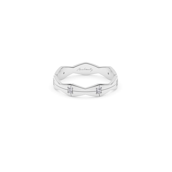 Verigheta aur alb 14 KT cu diamante, medie, Infinity