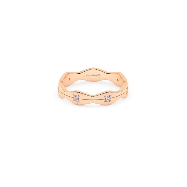 Verigheta aur roz 14 KT cu diamante, medie, Infinity