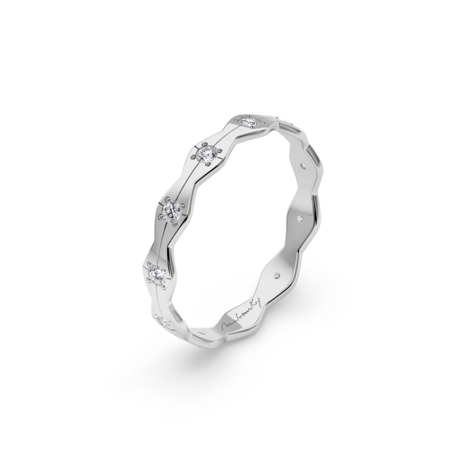 Verigheta aur alb 14 KT cu diamante, subtire, Infinity